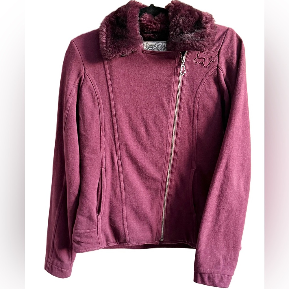 Fox Sasquatch Maroon Fur Lined Jacket Small